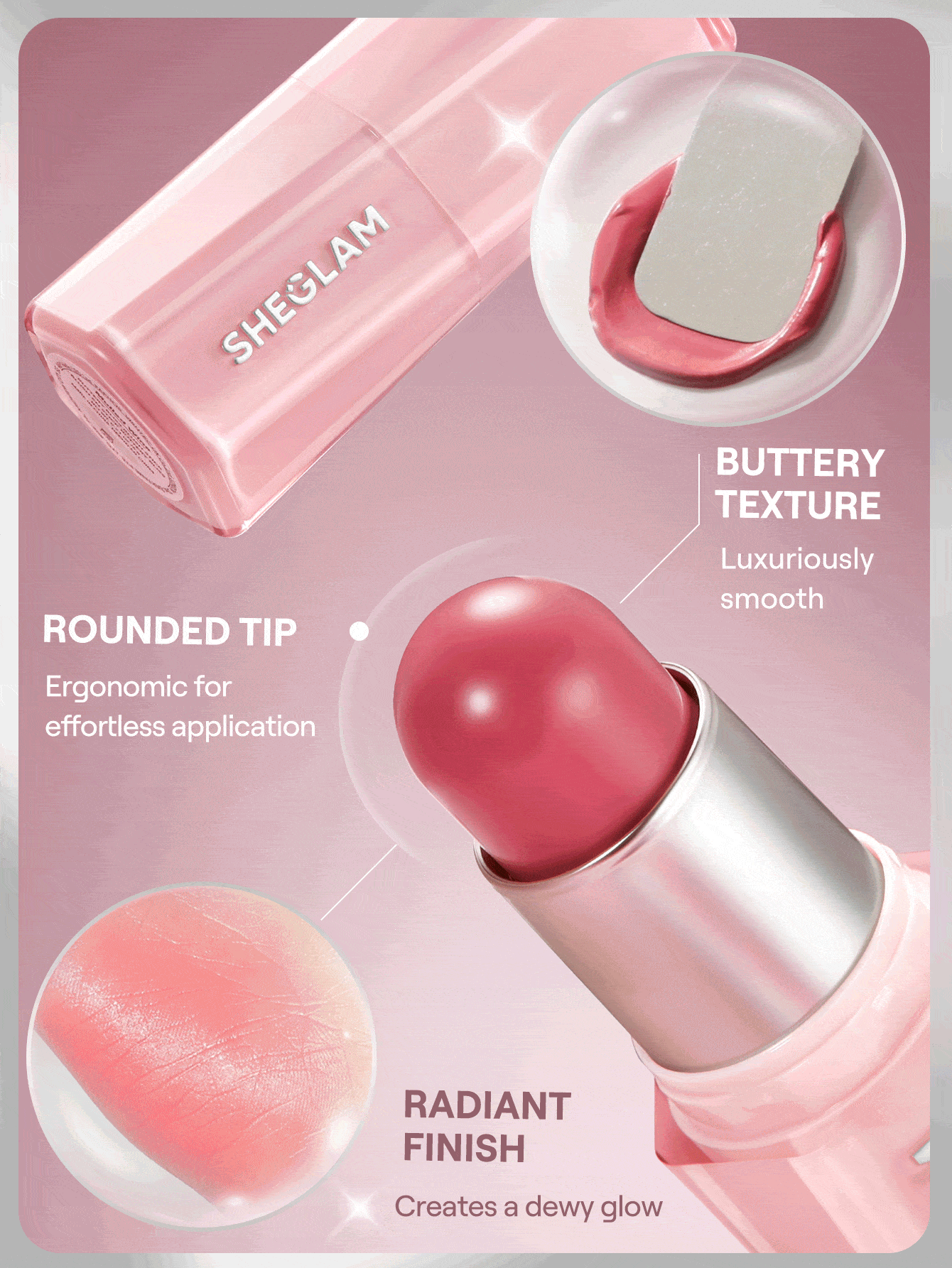 SHEGLAM Buttery Bliss Blush Stick Rose Cosmetics