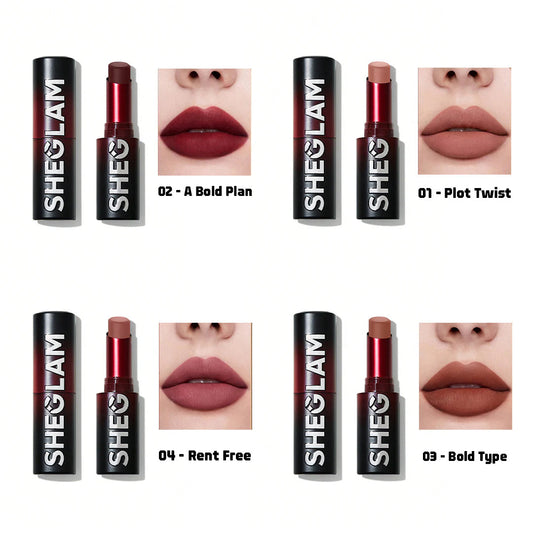2 pieces Sheglam Long-Lasting Matte Lipstick Rose Cosmetics
