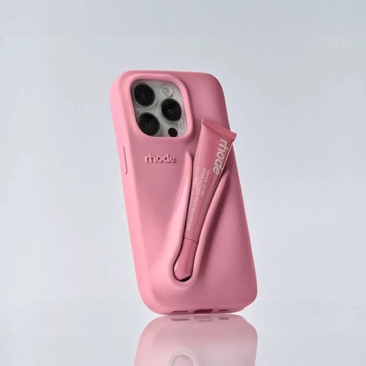 Rhode lip gloss + IPH 14 PRO Case Rose Cosmetics