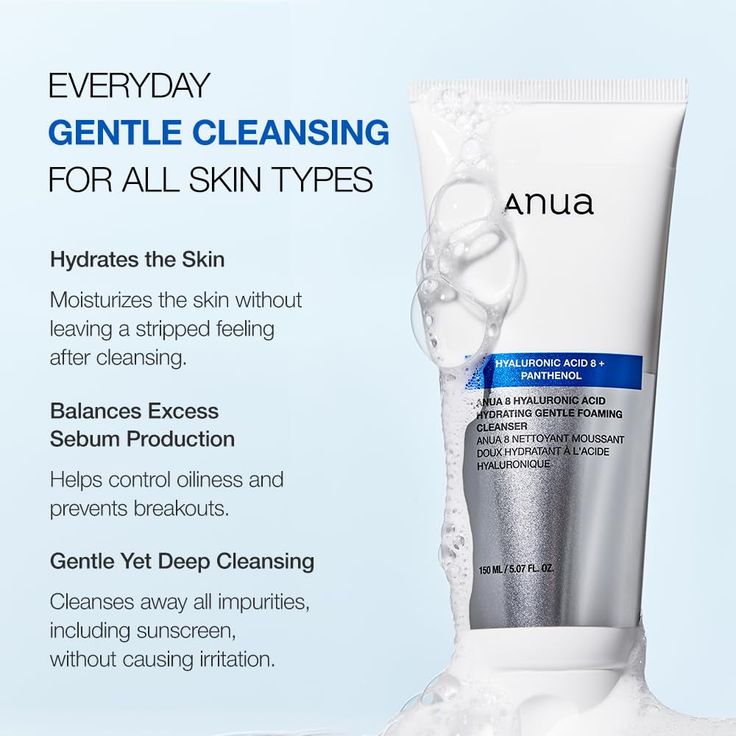ANUA 8 Hyaluronic Acid Hydrating Gentle Foaming Cleanser Rose Cosmetics