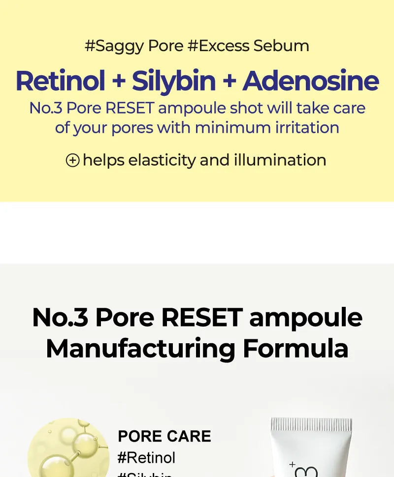 numbuzin - No. 3 Pore Reset Ampoule Shot Rose Cosmetics