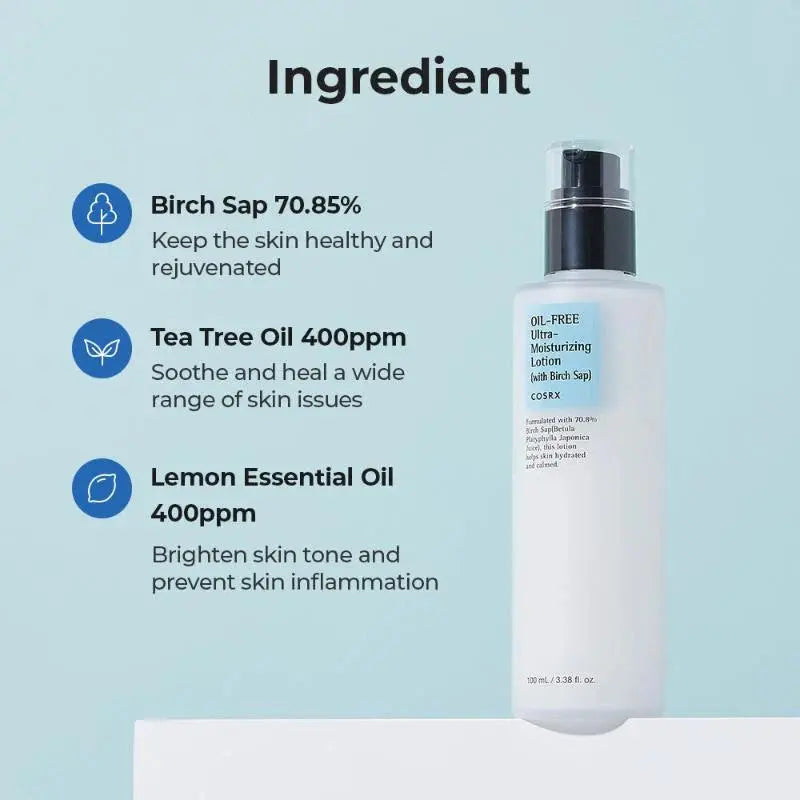 COSRX Oil-Free Ultra-Moisturizing Lotion with Birch Sap Rose Cosmetics
