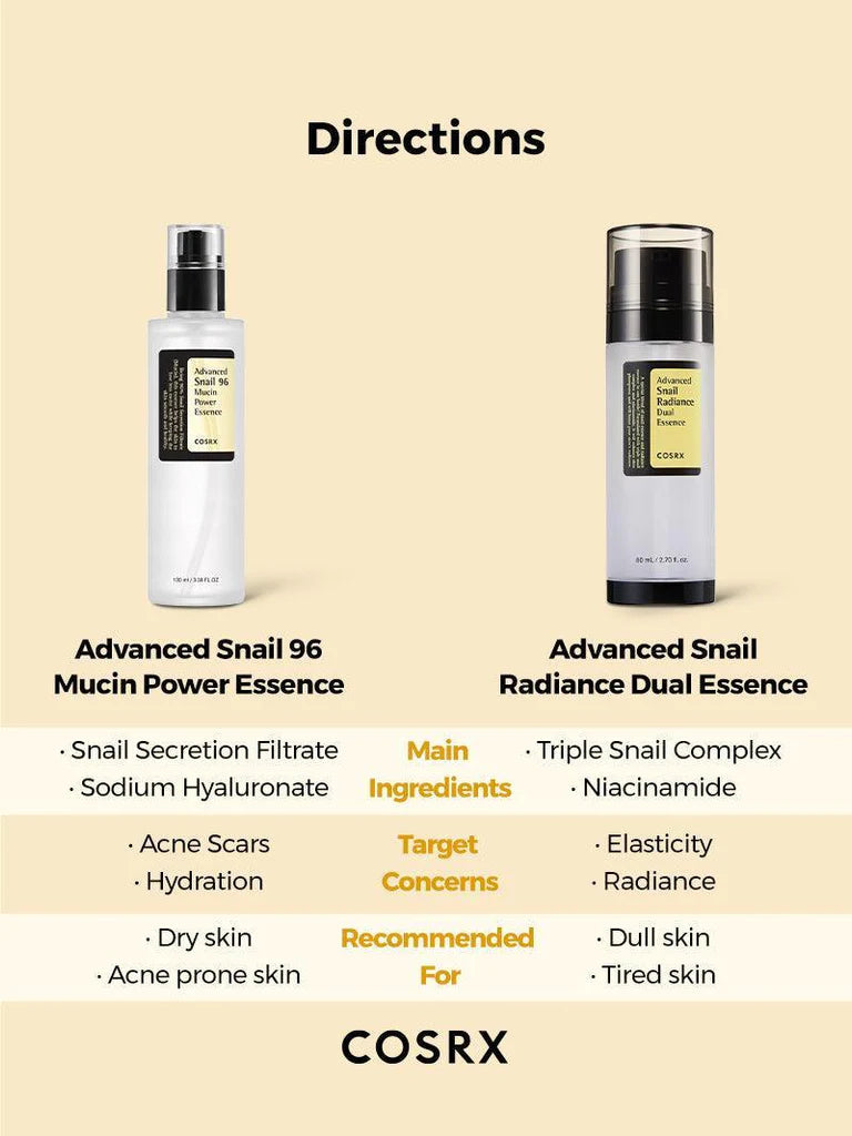 Cosrx Advanced Snail Radiance Dual Essence Rose Cosmetics