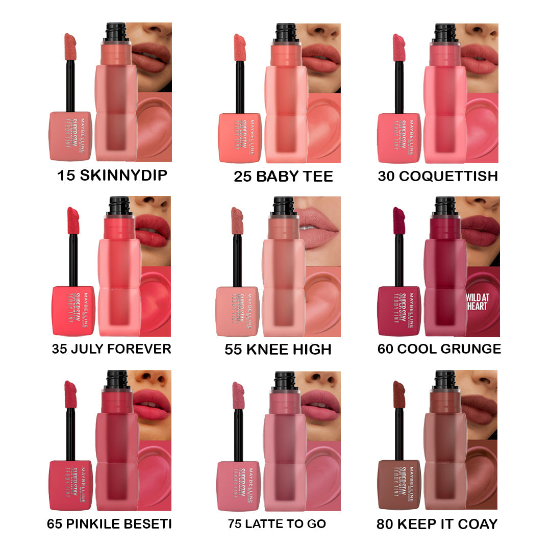 Maybelline Super Stay Teddy Tint – Soft Matte Lip Tint | Buy 1 Get 1 Free Maybelline