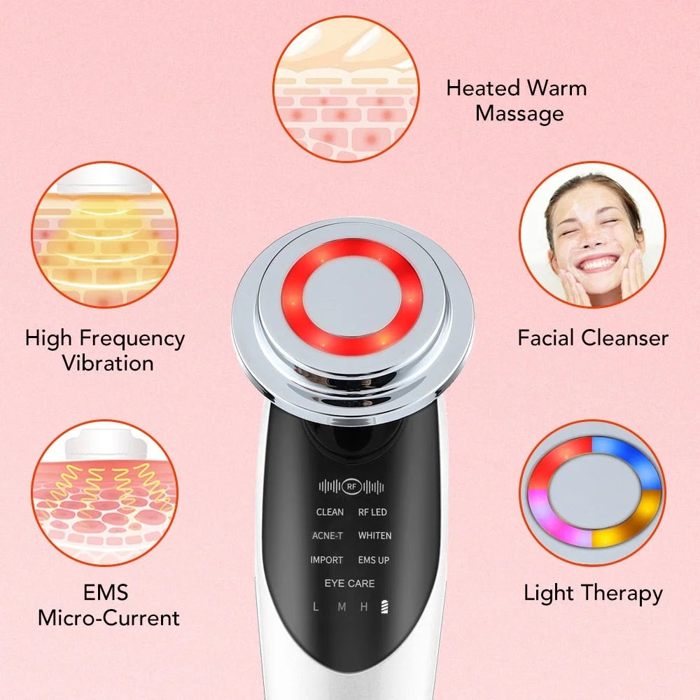7 in 1 Face Lift Device -  Cleansing Rejuvenation Rose Cosmetics
