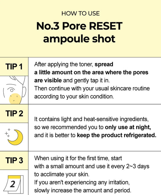numbuzin - No. 3 Pore Reset Ampoule Shot Rose Cosmetics