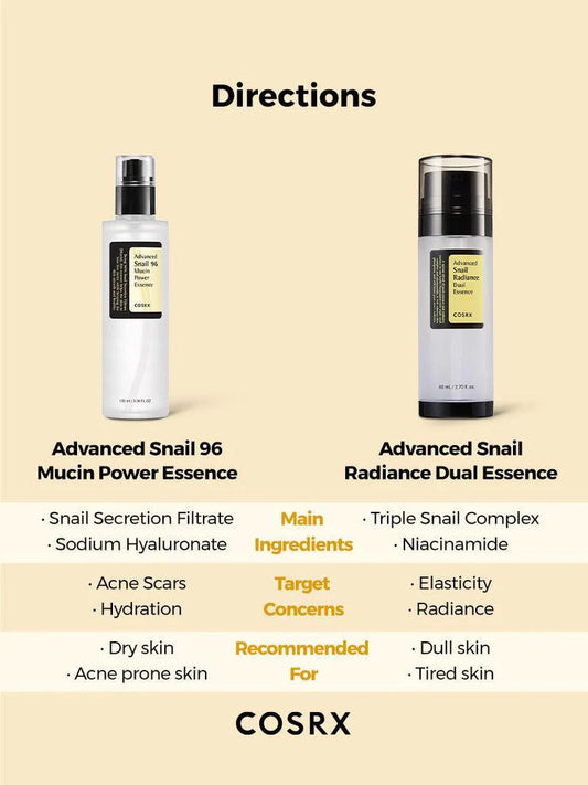 Cosrx Advanced Snail Radiance Dual Essence Rose Cosmetics