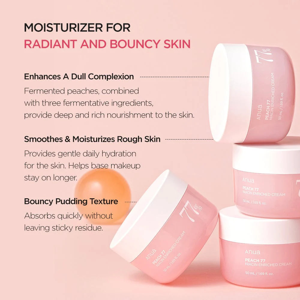 Anua peach 77 niacin enriched cream 50ml Rose Cosmetics