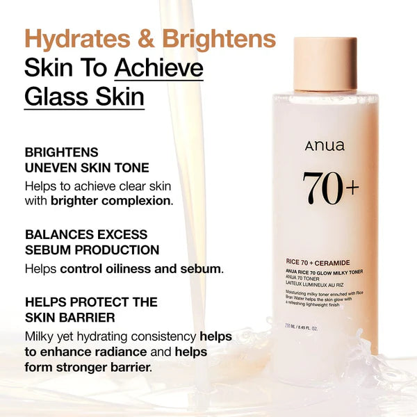 Rice 70 Glow Milky Toner Rose Cosmetics